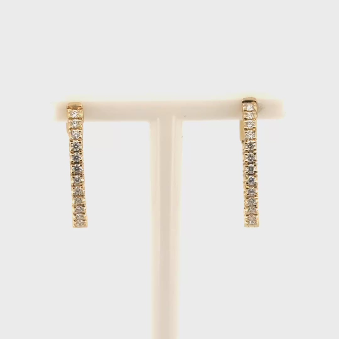 .5cttw. Natural Diamond Hoop Earrings in 14K Yellow Gold