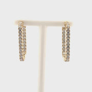 1.1cttw. Natural Diamond In N Out Square Hoop Earrings in 14K Yellow Gold