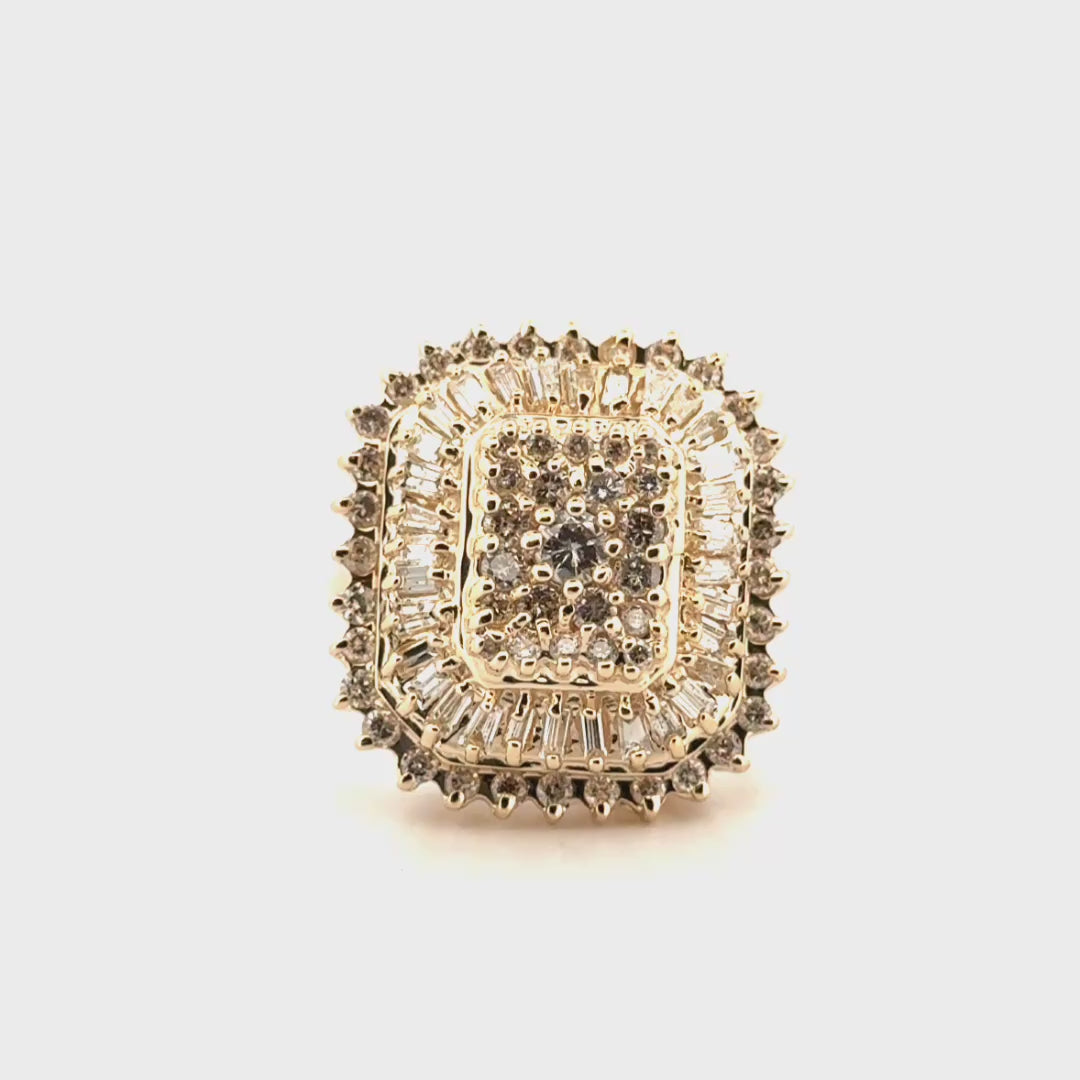 Natural Diamond Estate Ring Set in 14K Yellow Gold