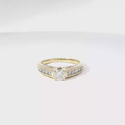 Natural Round Diamond Engagement Ring Set in 14K Yellow Gold Ornate Mounting Sz 6