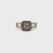 Levian Natural Diamond Set in 14K White Gold Sz 6.5