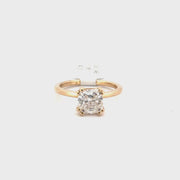 2.03ct. F VS1 Lab Grown Cushion Cut Diamond Solitaire Engagement Ring Sz 7.5