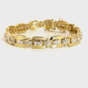 4.35cttw. Natural Channel Set Princess Cut Diamonds in 14K Yellow Gold