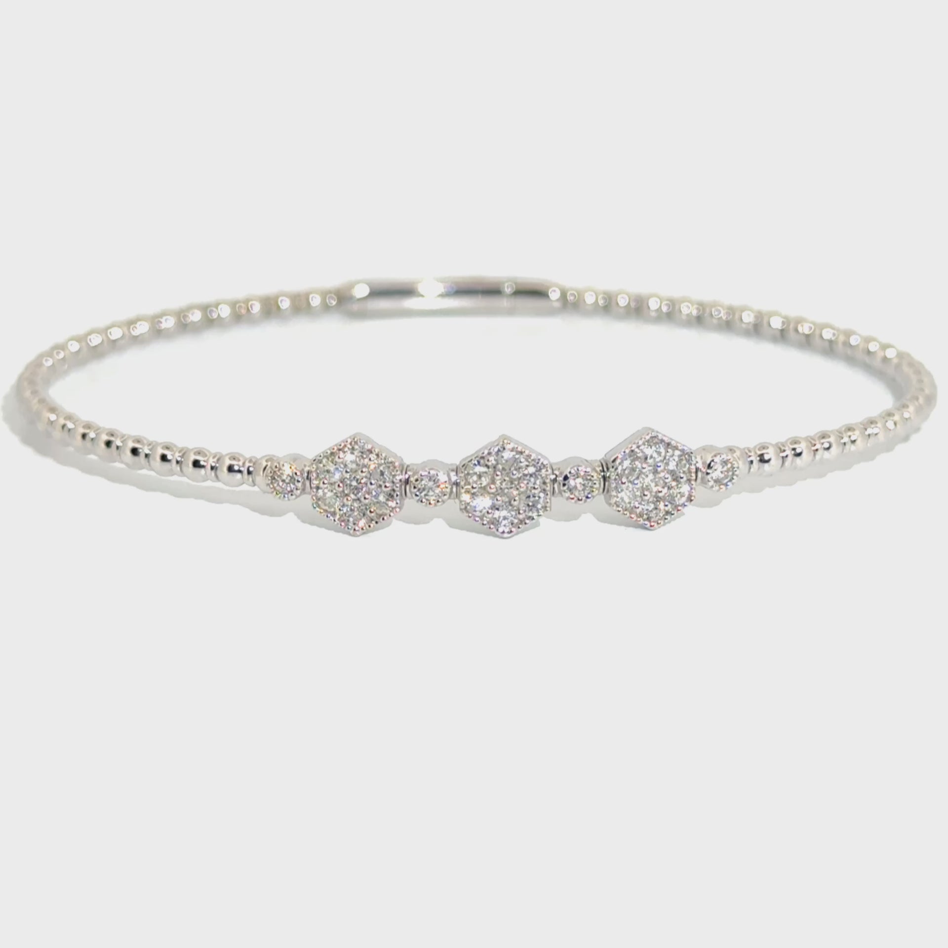 .60cttw. Diamond Flexible Bangle in 14K White Gold
