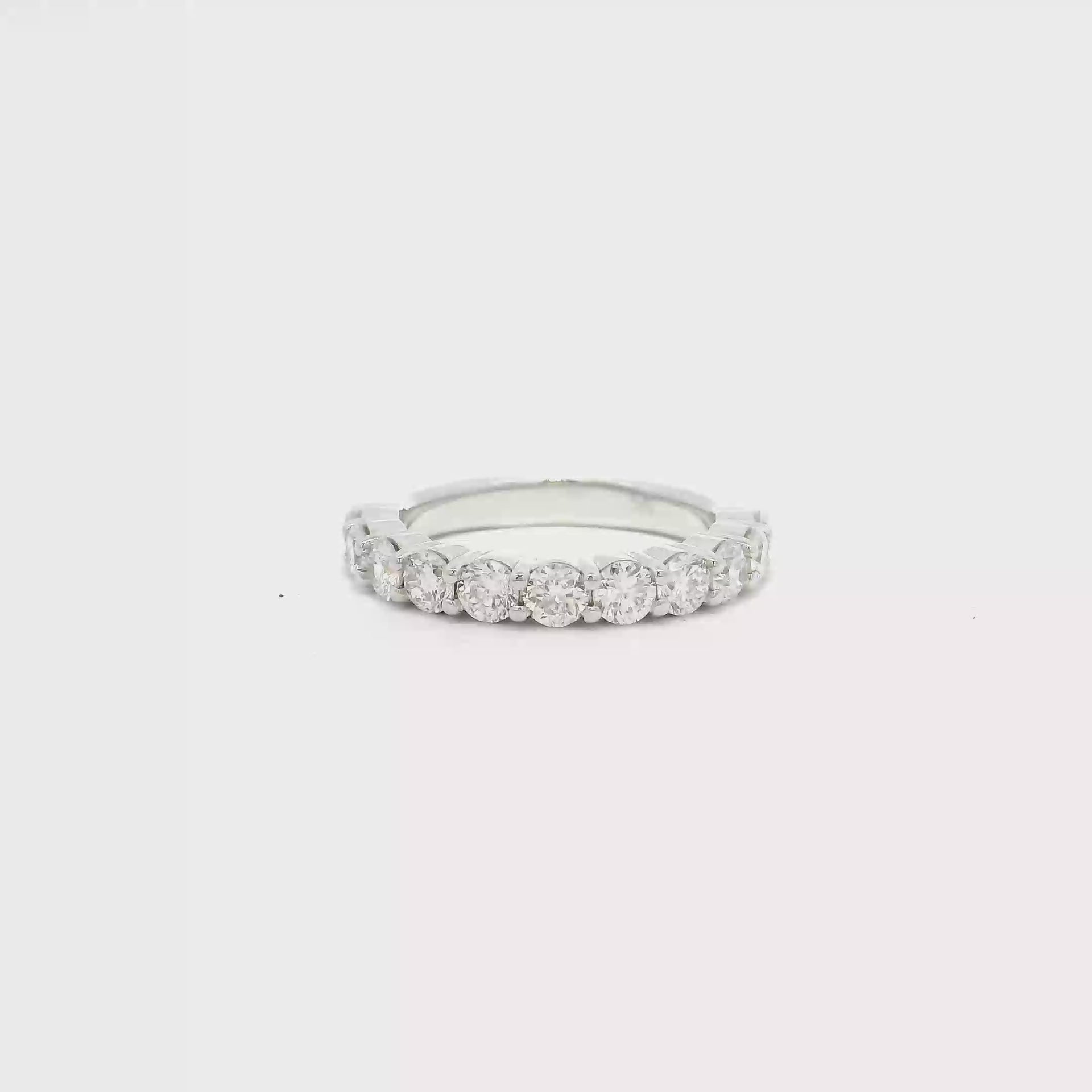 1.1cttw. Lab Grown F VS1 Round Diamond Band in 14K White Gold Size 6