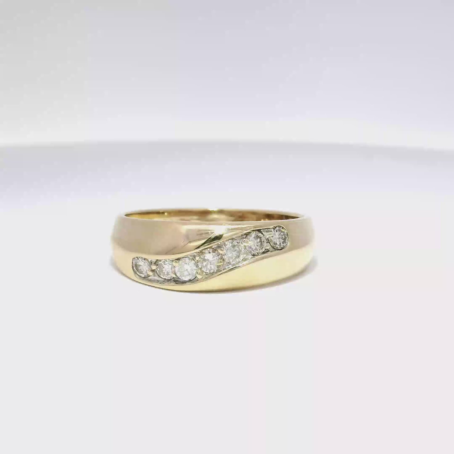 Natural Diamond Men's Ring Set in 14K Yellow Gold