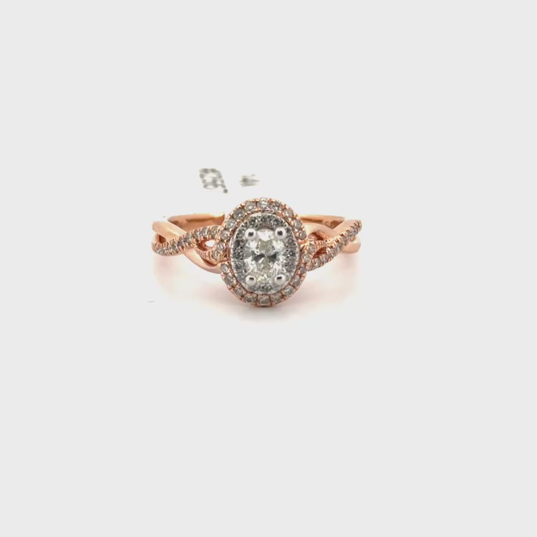 Natural Diamond Engagement Set in 14K Rose Gold