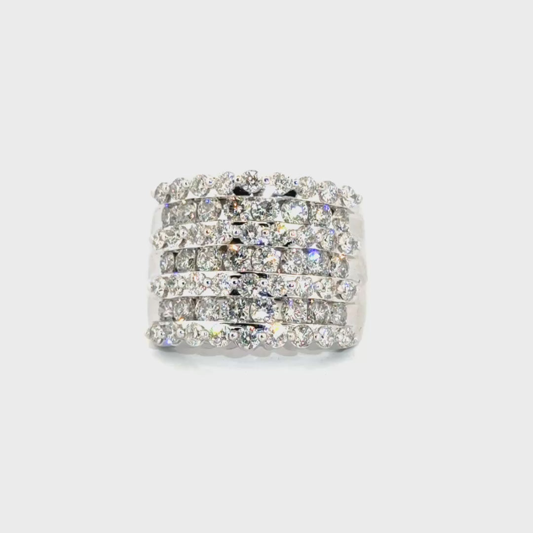 2.92cttw. Natural Diamond Seven Row Wide Band in 10K White Gold