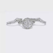 Three Piece Diamond Engagement Set in 14K White Gold Sz 5.5