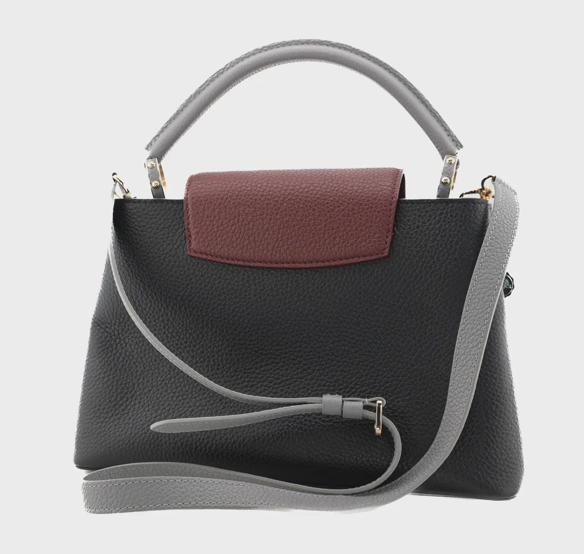 Louis Vuitton Capucines PM Taurillon Noir Bordeaux Gray
