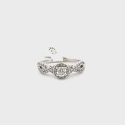 Natural Diamond Engagement Ring Set in 14K White Gold Sz 7