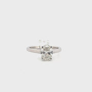 1.5ct. F VS1 Lab Grown Oval Solitaire Diamond Set in 14K White Gold Sz 7