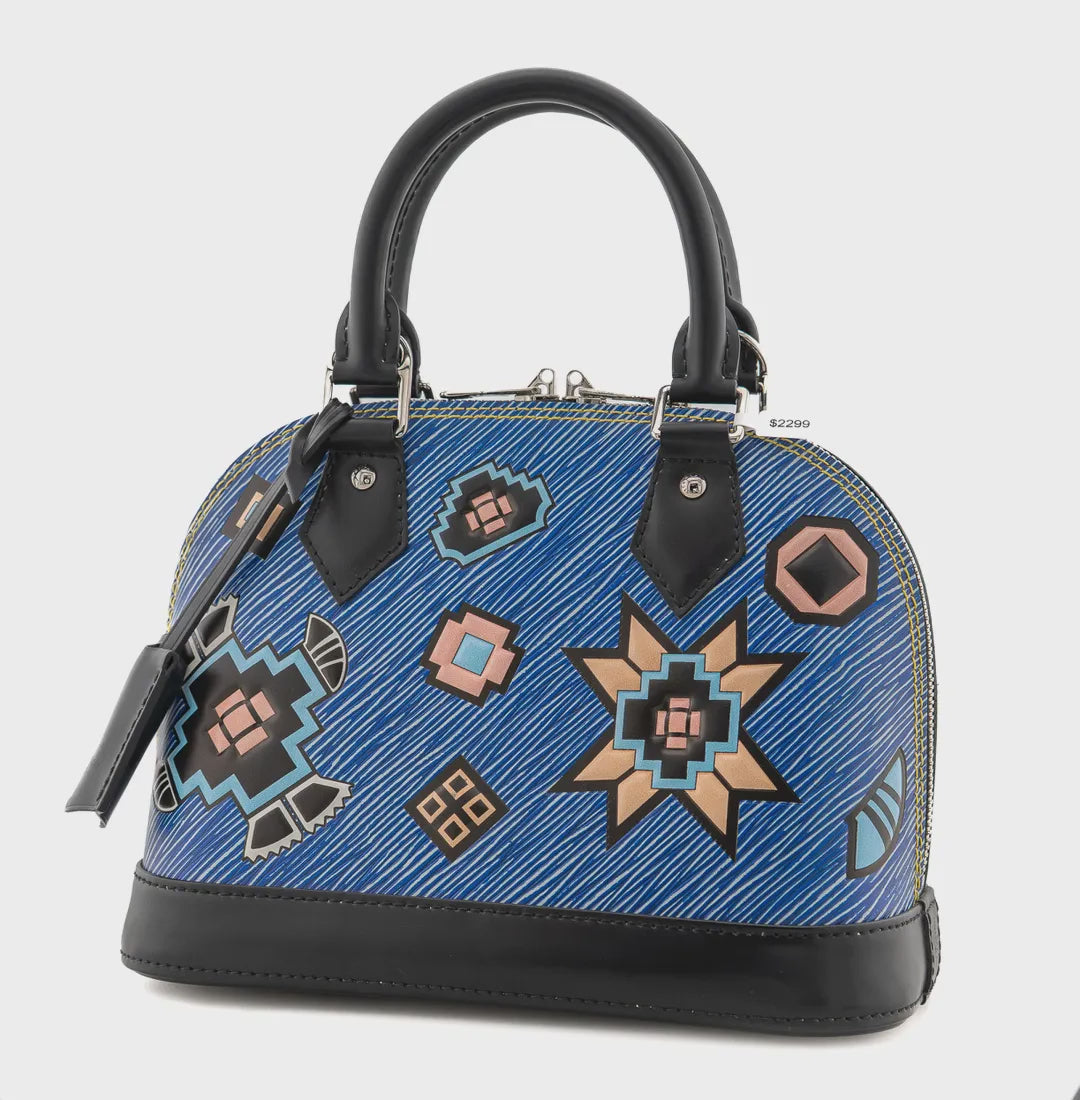 Louis Vuitton Alma BB Epi Blue Denim Aztec