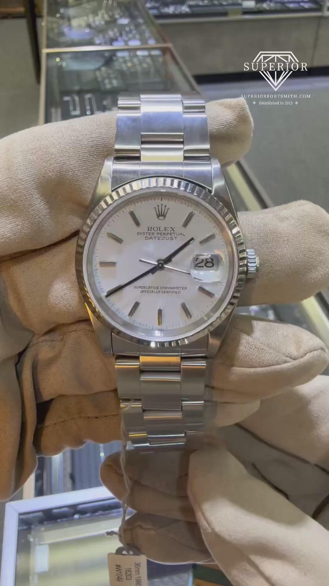 36mm Datejust Model 16234 White Dial Fluted (2000)