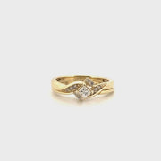Diamond Ring with Matching Band in 10K Yellow Gold Sz 7