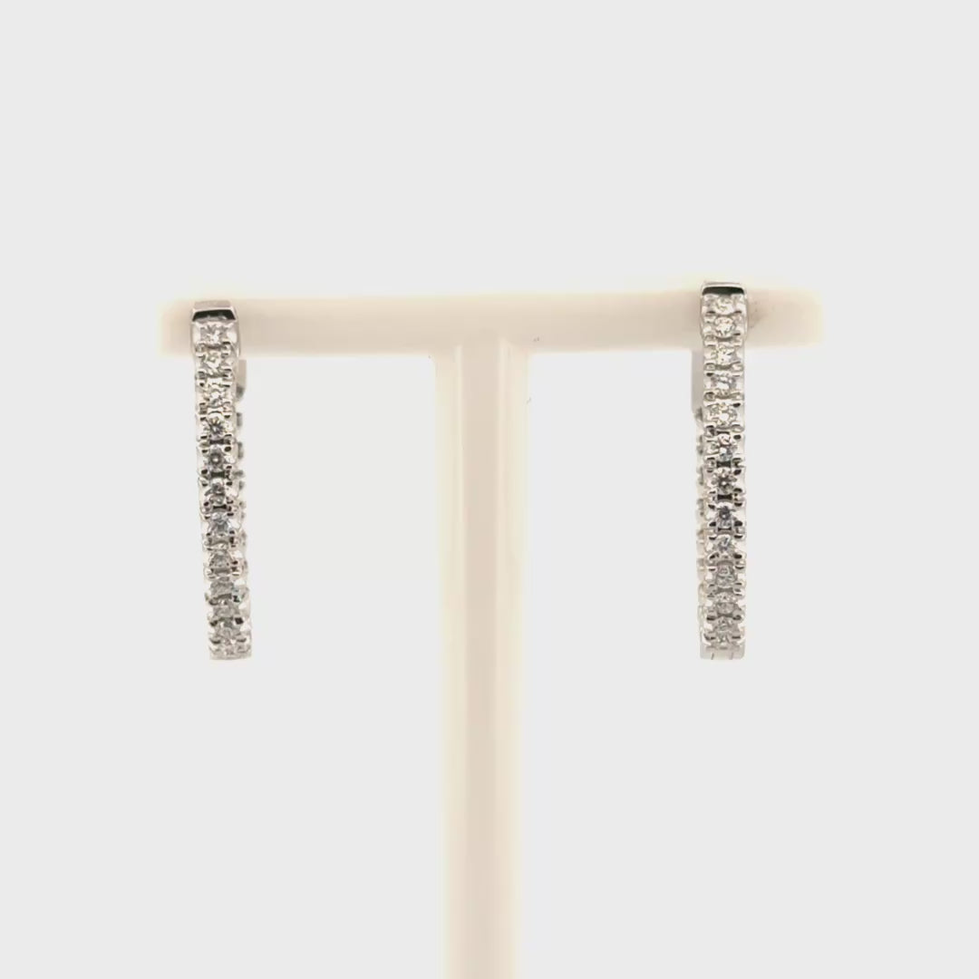 .5cttw. Natural Diamond Hoop Earrings in 14K White Gold