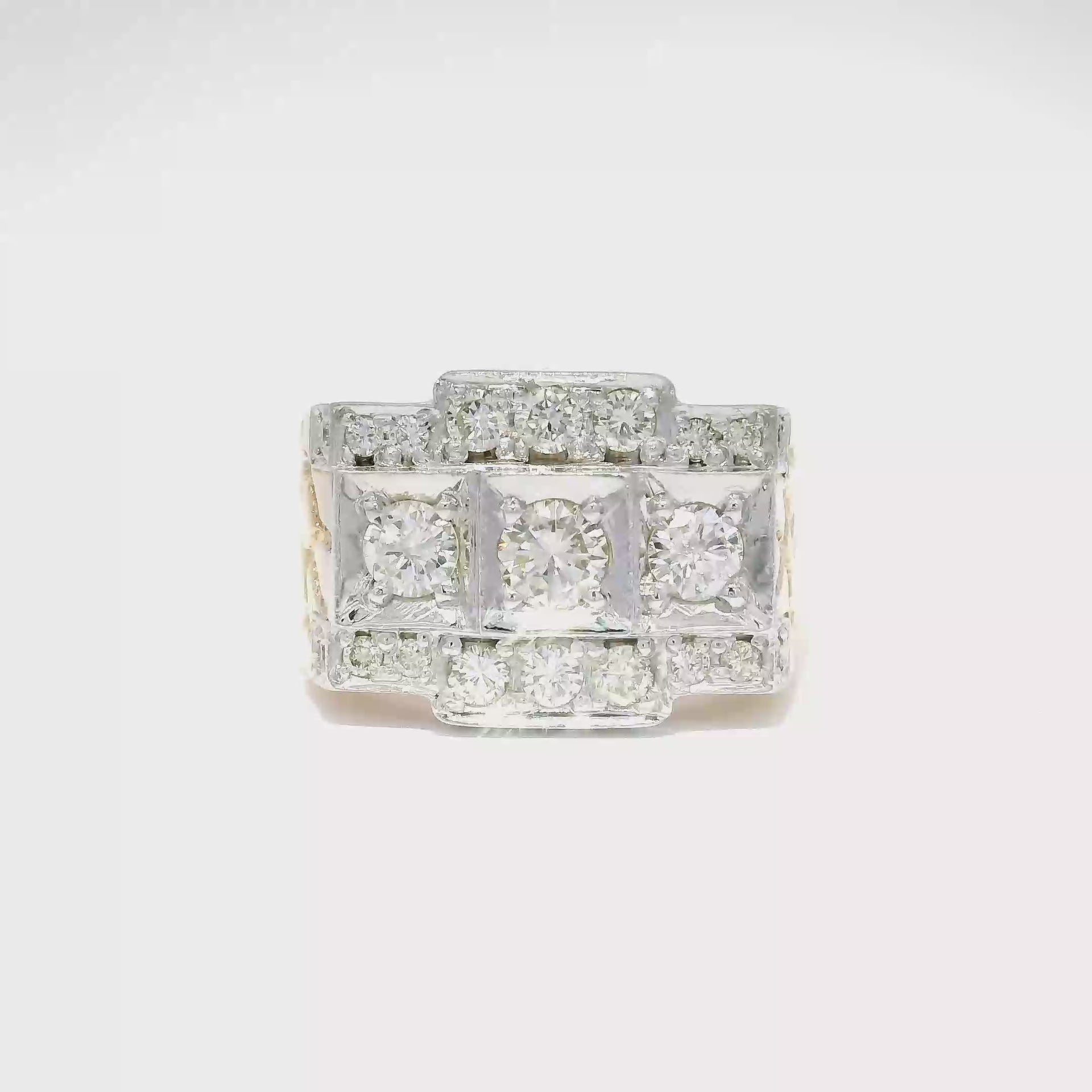 Custom Natural Diamond Nugget Style Men's Ring in 14K Yellow Gold