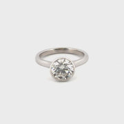 2.1ct. G VS1 Lab Grown Round Diamond Bezel Set Sz 7