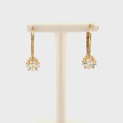1cttw VS Princess Diamond Drop Earrings in 14K Yellow Gold