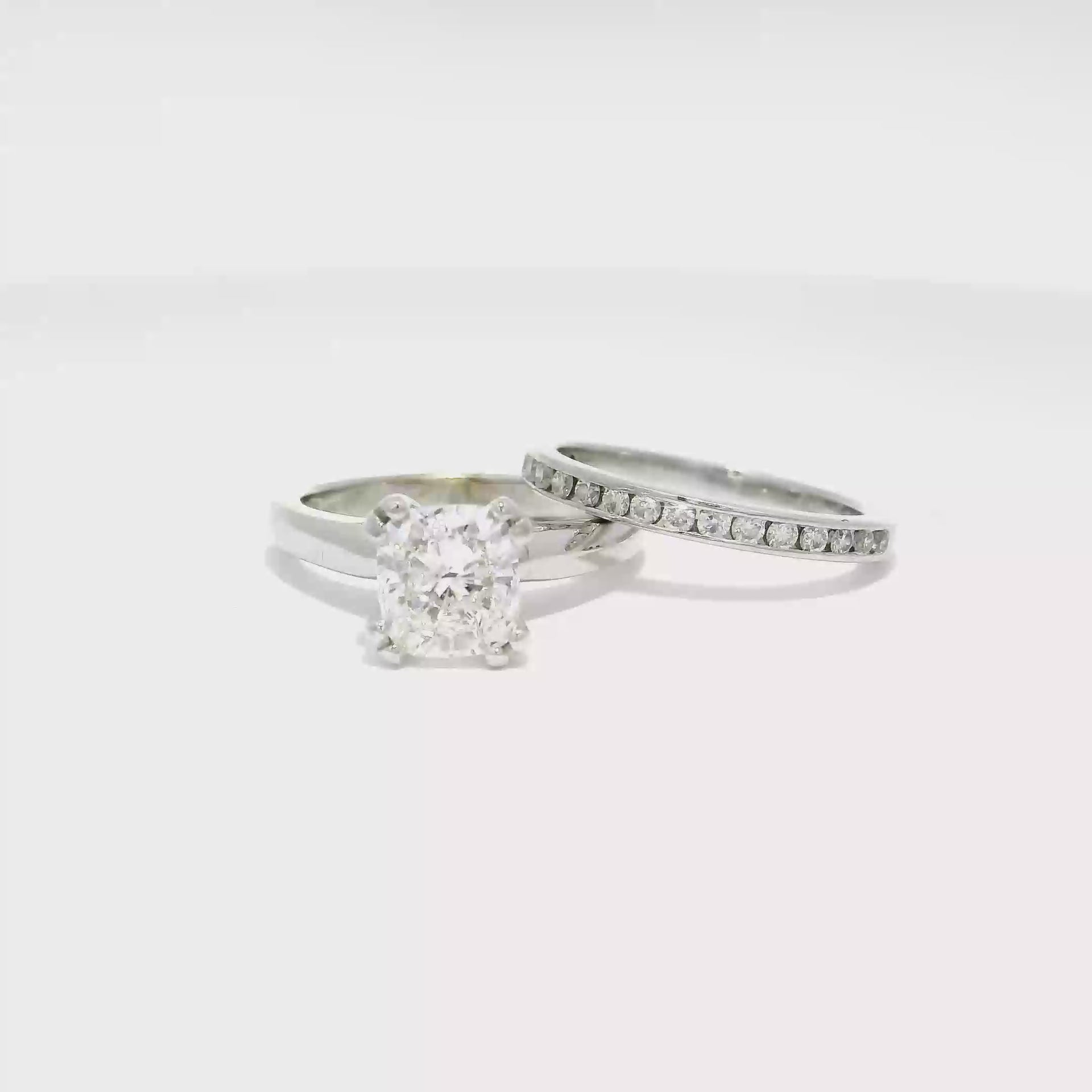 Two Piece Set 14K White Gold 1.2ct. Center