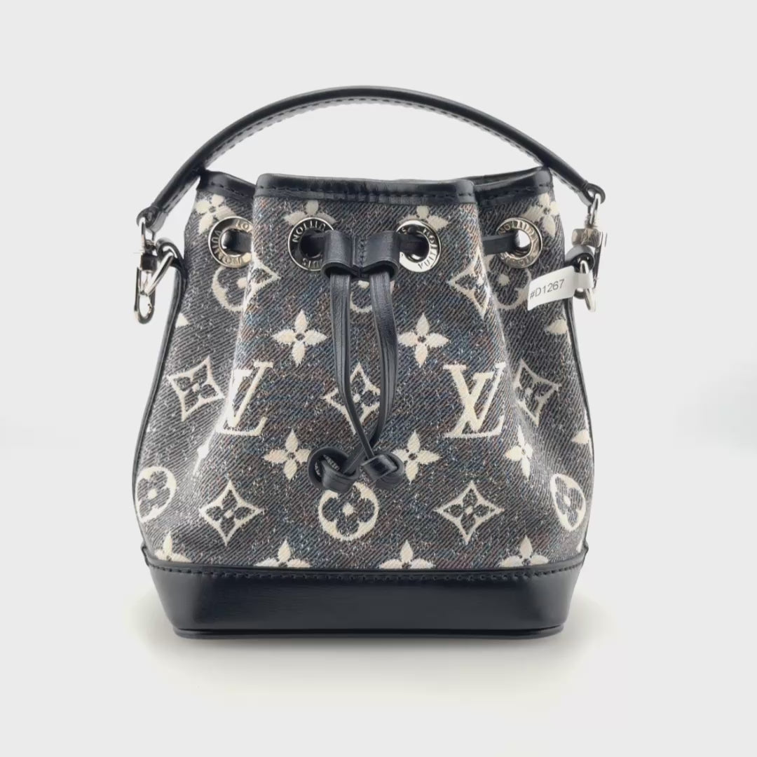 Louis Vuitton Noe Monogram Jacquard Denim Grey Noir