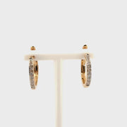 Natural Diamond Hoop Earrings in 14K Yellow Gold