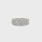 Natural Diamond Five Row Band in 14K White Gold Sz 7