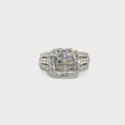 Approx 2cttw. Natural Diamond Quad Set in 14K White Gold Sz 6