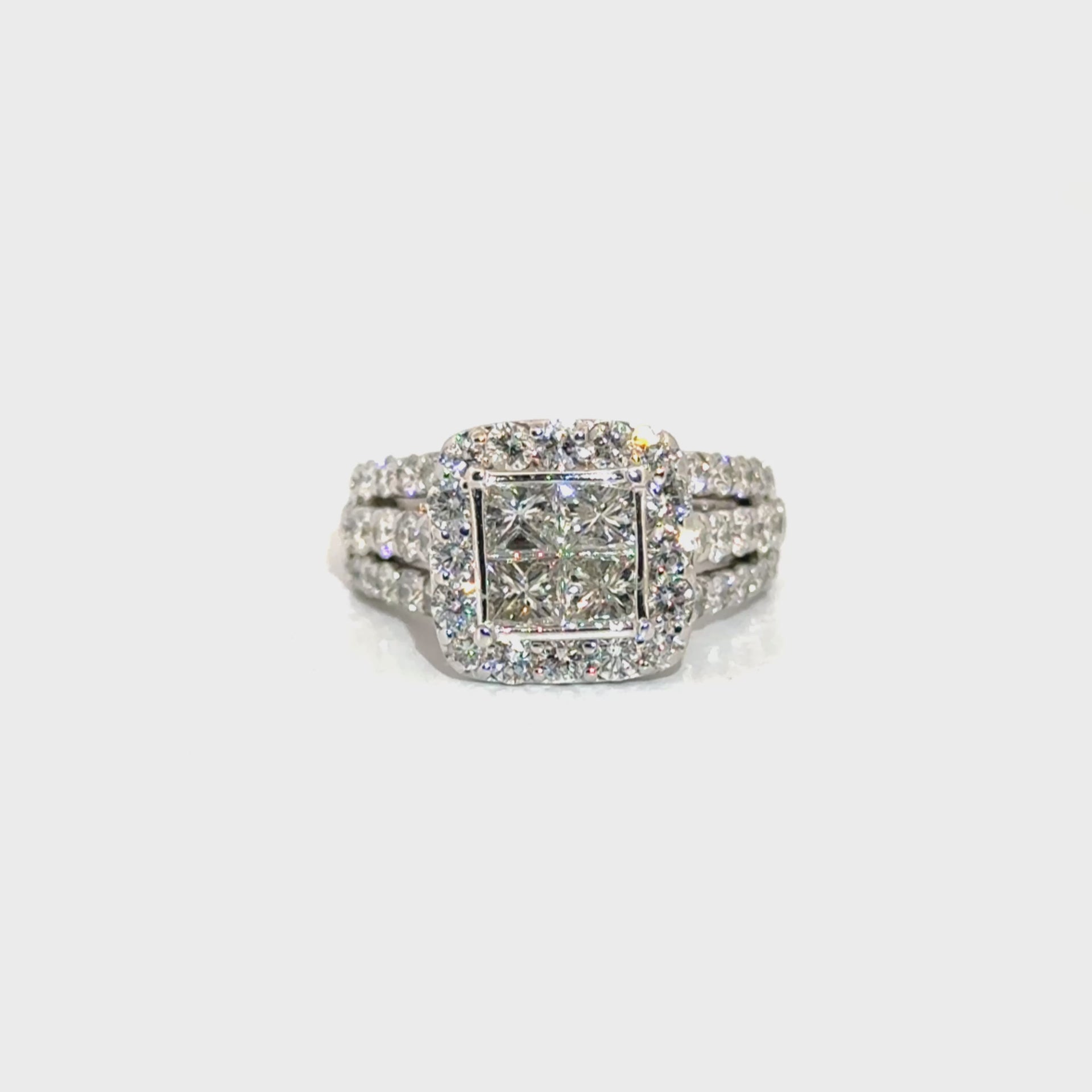 Approx 2cttw. Natural Diamond Quad Set in 14K White Gold