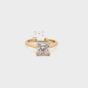 2.25ct. F VS1 Princess Cut Lab Grown Solitaire Diamond Engagement Sz 7