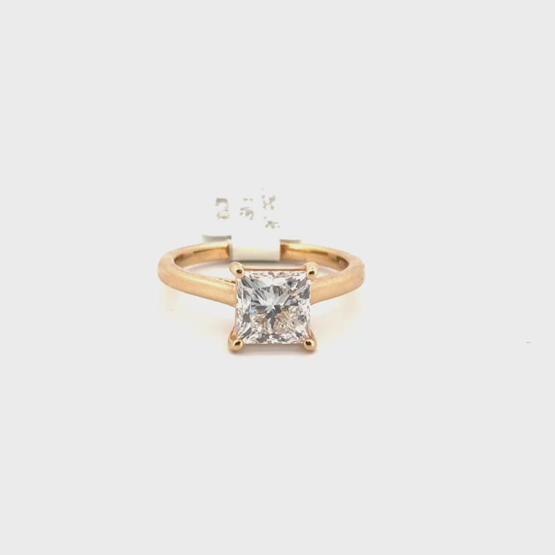 2.25ct. F VS1 Princess Cut Lab Grown Solitaire Diamond Engagement