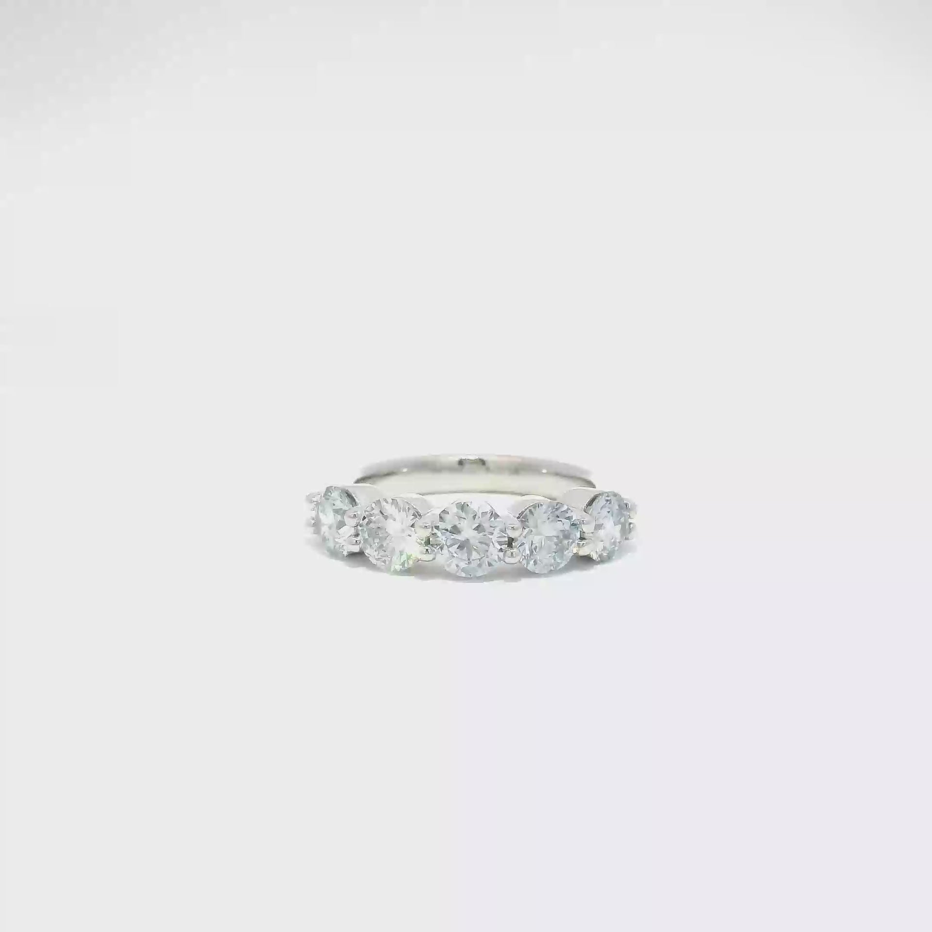 2.2cttw. Lab Grown Diamond Round Double Shared Prong Set Band in 14K White Gold