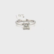 1.02ct. Natural Princess Cut Diamond Solitaire Set in 14K White Gold Sz 7
