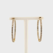 Natural Diamond In N Out Hoop Earrings in 14K Yellow Gold