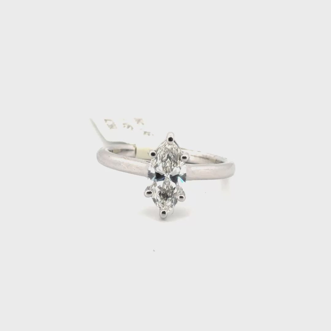 1.09ct. E VS1 Lab Grown Marquise Solitaire Diamond Engagement Ring