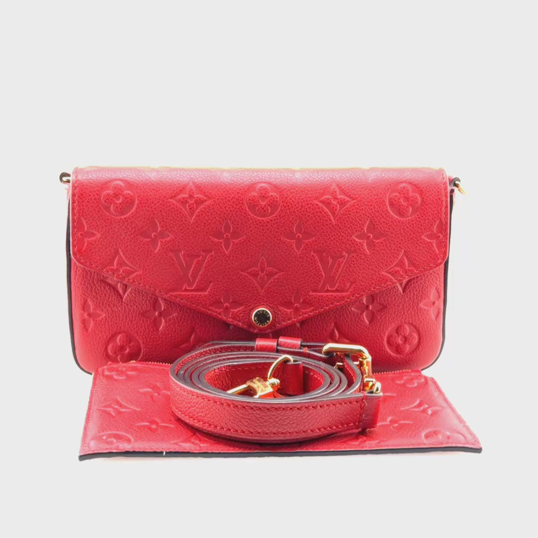 Louis Vuitton Felicie Pochette Monogram Empreinte Scarlet