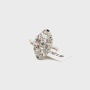 Vintage 14K White Gold Natural Diamond Ring Sz 3