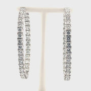 6cttw. Natural Diamond In N Out Hoops Earrings in 14K White Gold