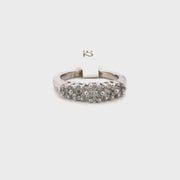 White Gold Natural Diamond Flower Style Band Sz 7