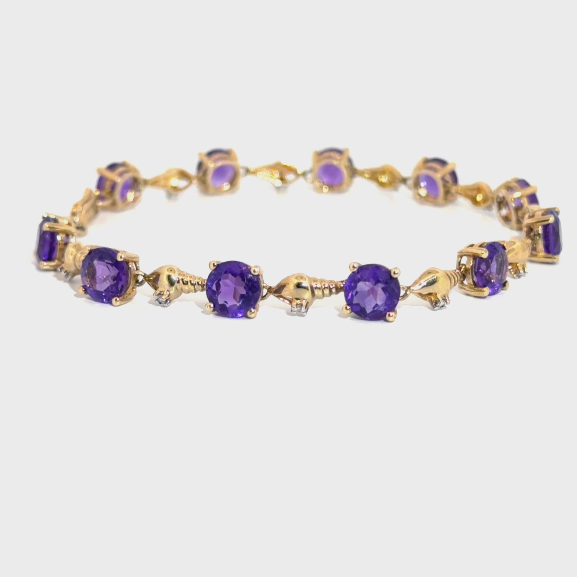 Amethyst Bracelet in 10K Yellow Gold