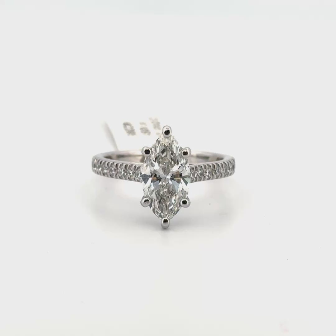 2.01ct. F VS1 Lab Grown Marquise Cut Diamond Engagement