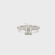 2.07ct. E VVS2 Emerald Cut Lab Grown Diamond on 10pt 14K White Gold Band Sz 7