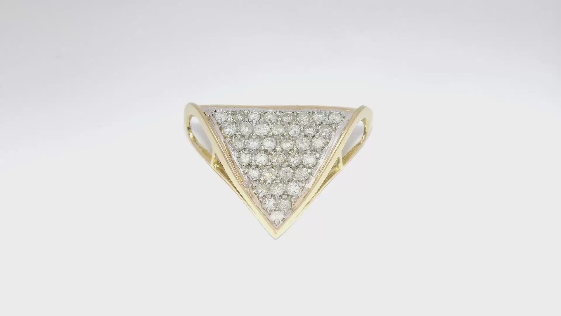 Natural Diamond Triangle Enhancer Pendant in 14K Yellow Gold