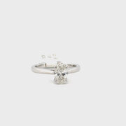 1.02ct. F VS1 Lab Grown Oval Diamond Solitaire Set in 14K White Gold Sz 7