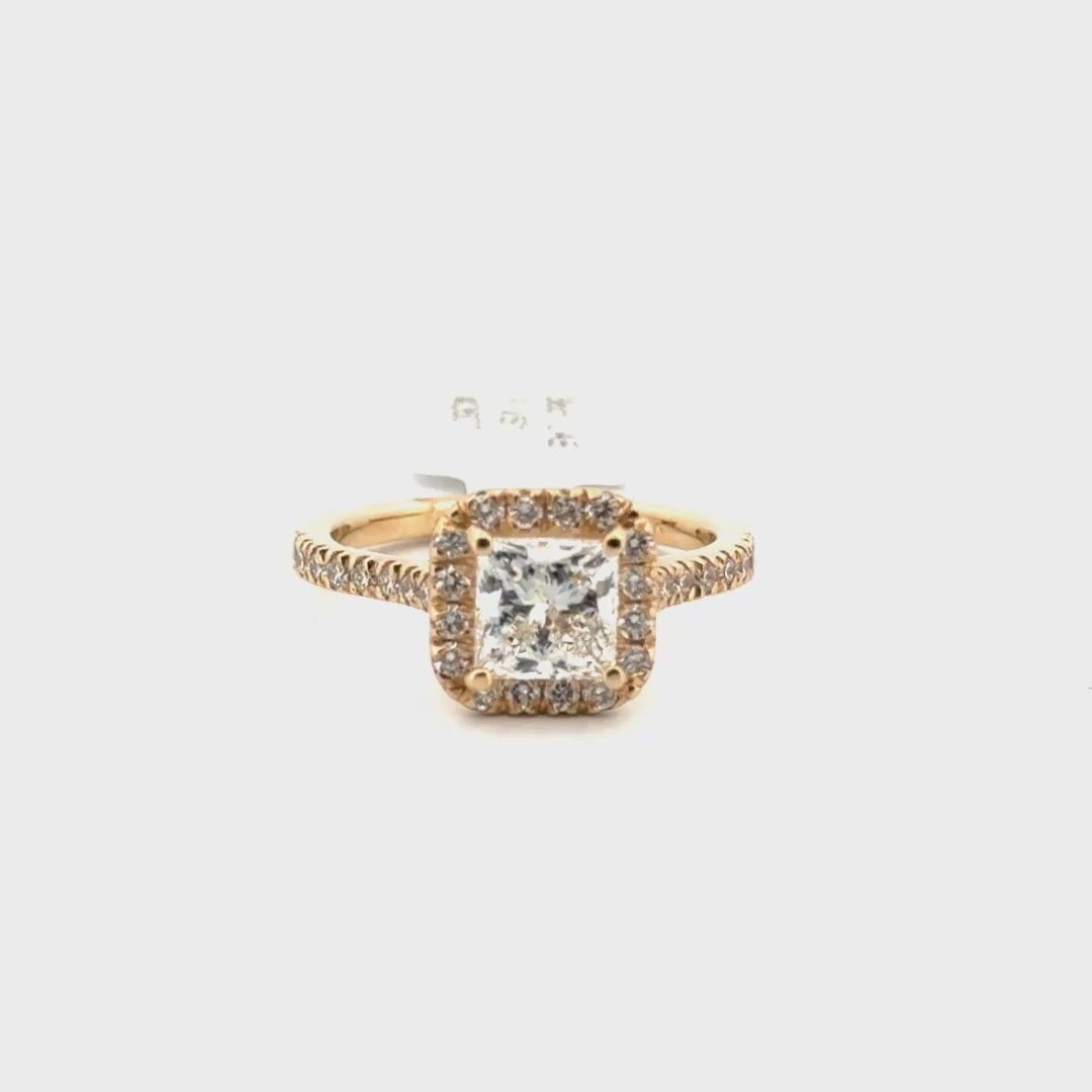 1.38ct. F VS1 Princess Cut Lab Grown Diamond Engagement Ring