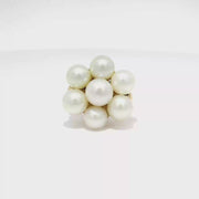 Pearl Cluster Ring Set in 18K Yellow Gold Sz 5