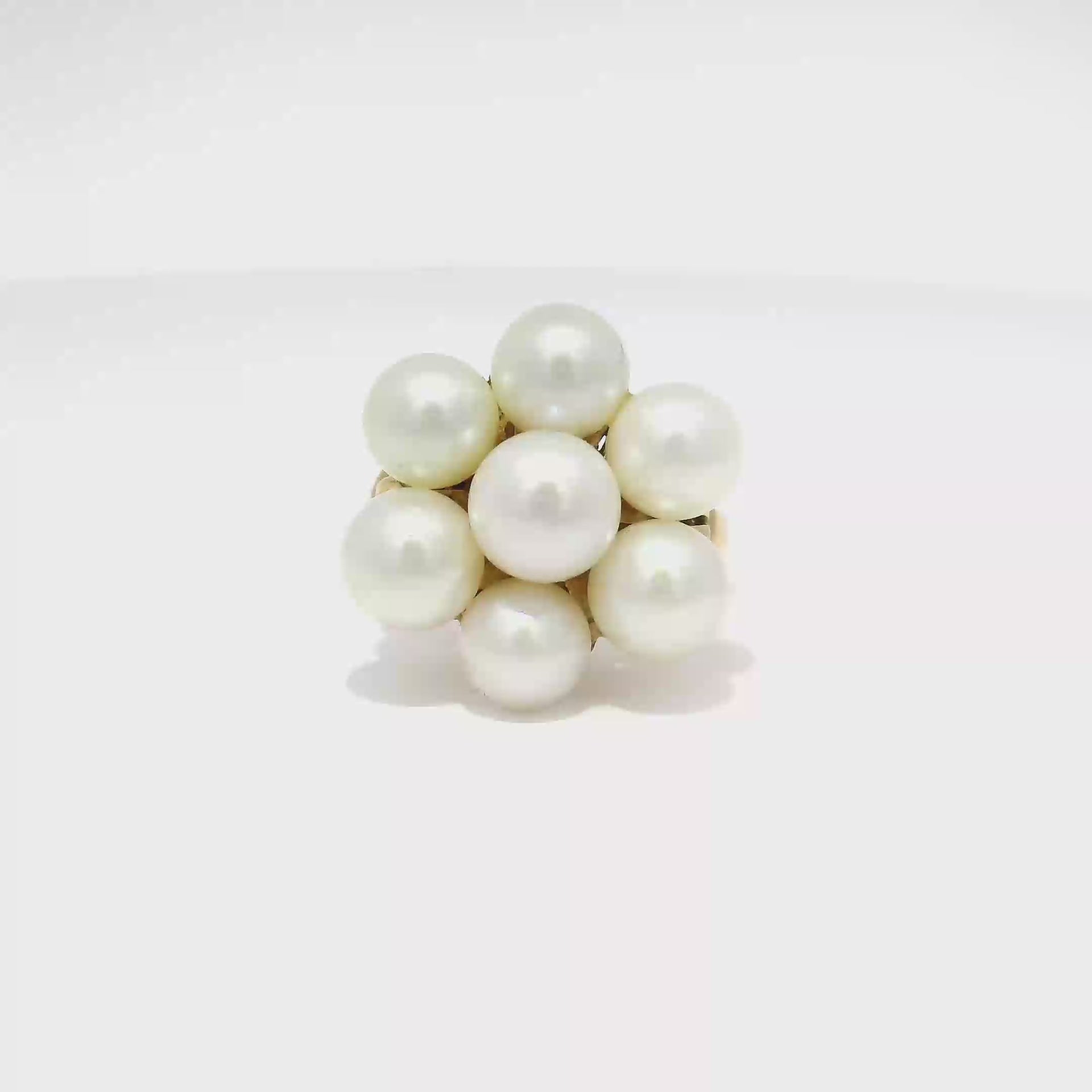 Pearl Cluster Ring Set in 18K Yellow Gold