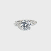 4.0ct. F VVS2 Lab Round on 10pt 14WG Band Sz 7