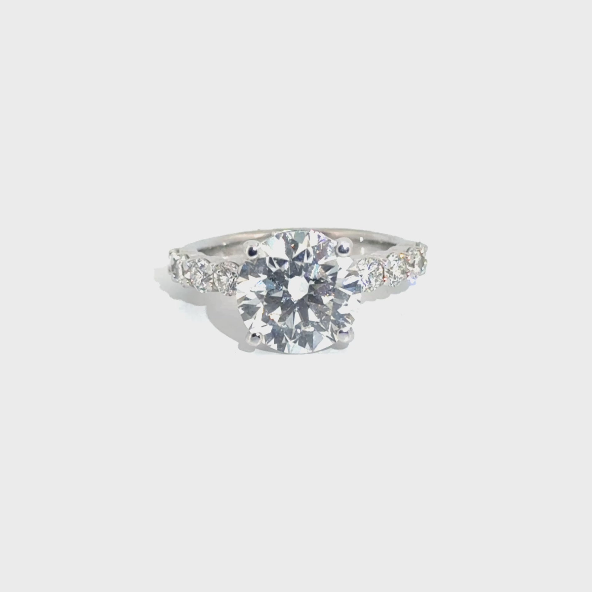 4.0ct. F VVS2 Lab Round on 10pt 14WG Band