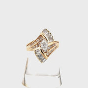 Marquise Diamond Ring Set with Baguettes in 14K Yellow Gold Sz 7